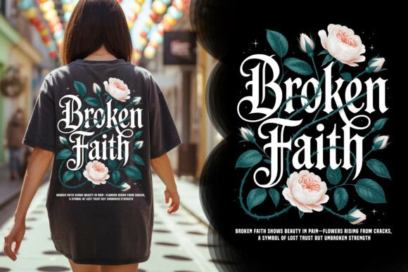 Download Broken Faith Floral Typography Tee - Typography Collection