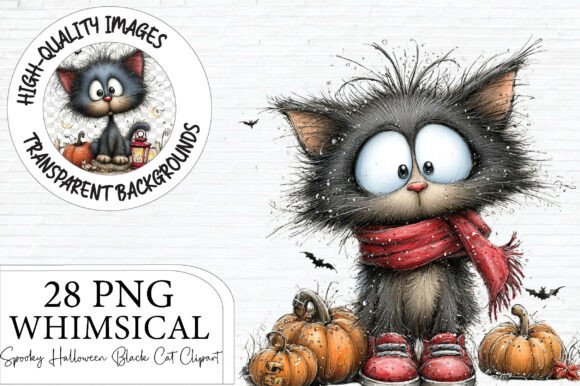 Download Spooky Halloween Black Cat Clipart - Black cat Collection
