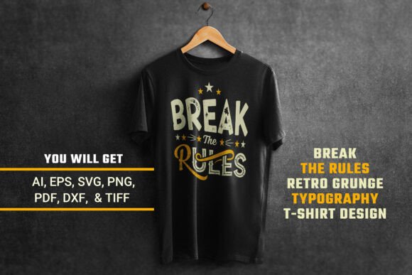 Download Break the Rules Retro Grunge Typography - Typography Collection