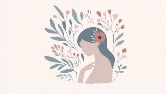 Download Minimalist Floral Girl with Soft Hues - Soft hues Collection