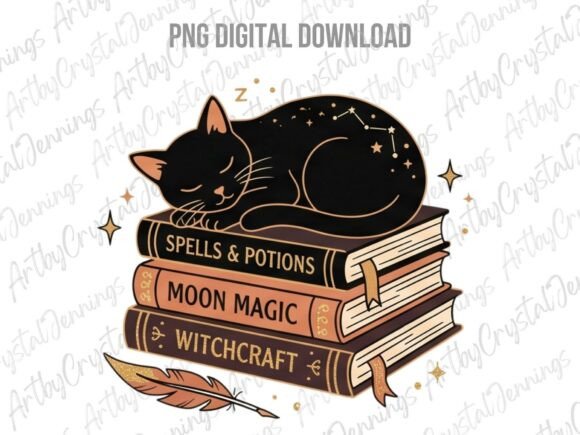 Download Celestial Black Cat Book PNG - Black cat Collection