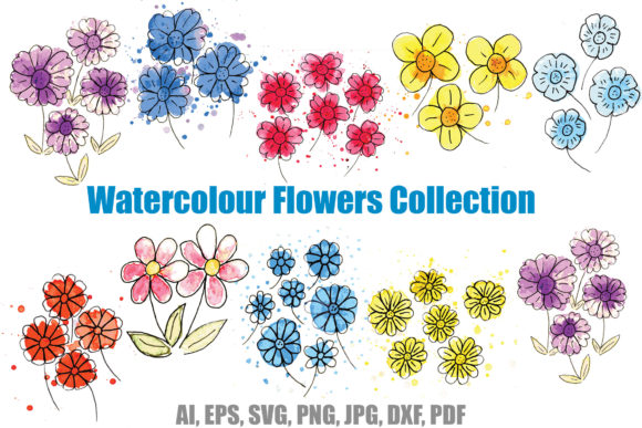 Download 16 Watercolour Wildflower Flower Designs - Flower designs Collection