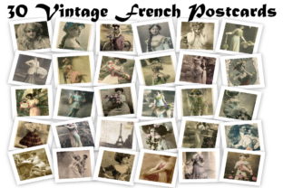 Download 30 Vintage French Postcard Art Images - Vintage french Collection