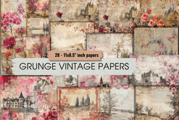 Download Vintage French Country Collage Papers - Premium Resources
